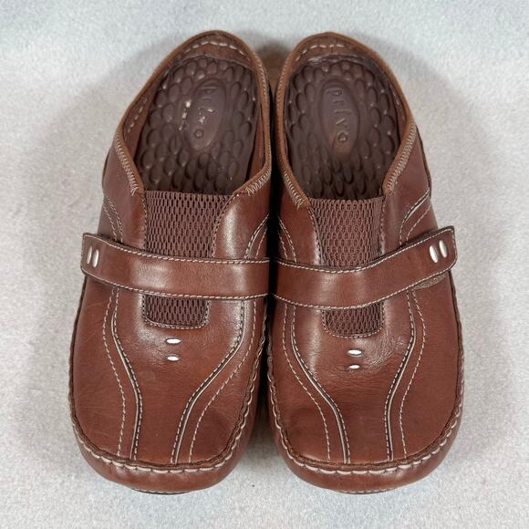 Clarks Privo Brown Leather Mules Womens Size 9M Shoes 75799 - Picture 2 of 12